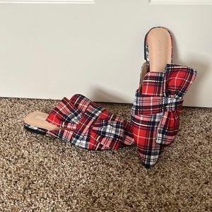 Plaid mules